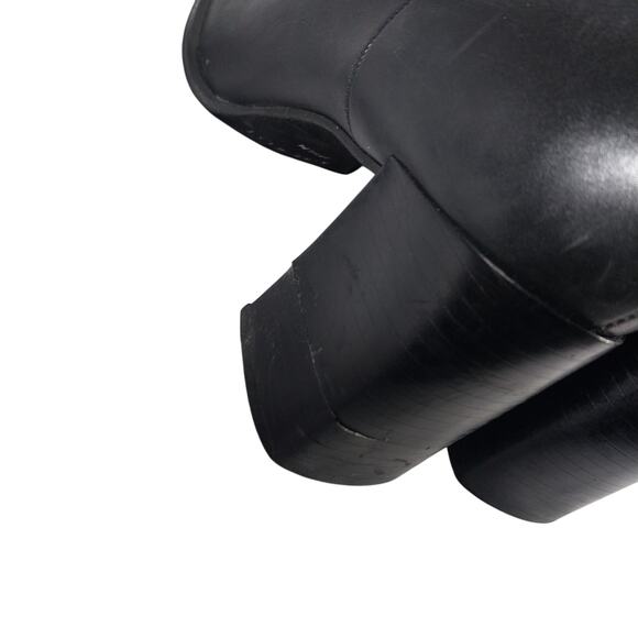 NINE WEST! "SINNY" BLACK GENUINE LEATHER SQUARE TOE CHUNKY HEEL BOOTS! SZ 8.5M - Picture 11 of 12